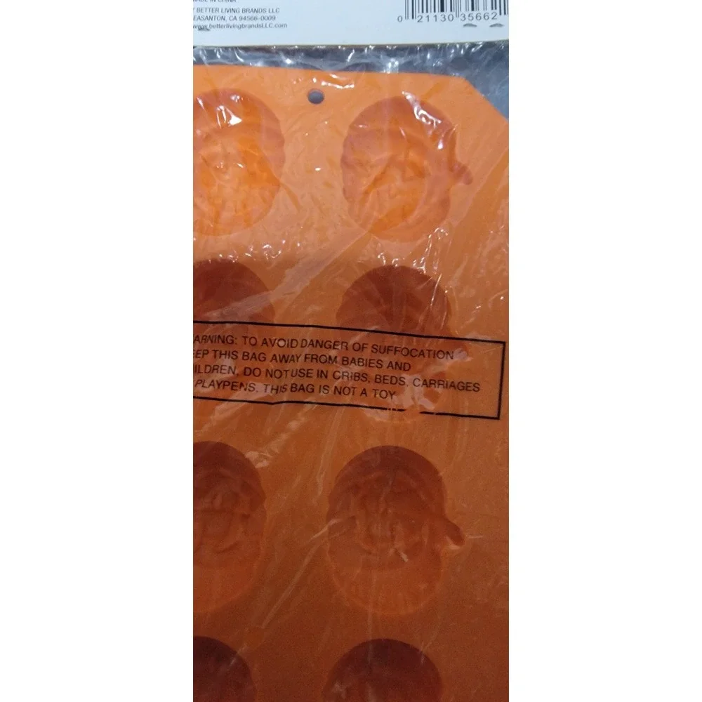 Halloween 2025 Iced Cube Trays‎ Punkins & Skull  Set of 2